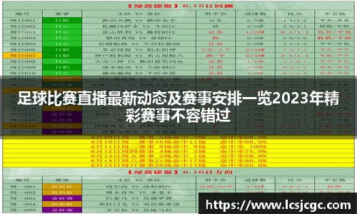 足球比赛直播最新动态及赛事安排一览2023年精彩赛事不容错过