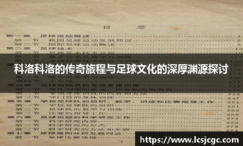 科洛科洛的传奇旅程与足球文化的深厚渊源探讨